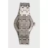 Silver watch with diamonds