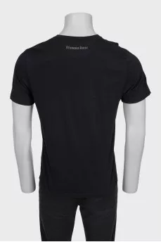 Men's black embroidered t-shirt