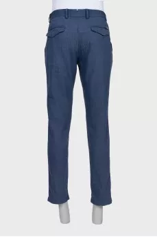 Men's blue linen and wool trousers