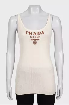 Silk T-shirt with brand logo