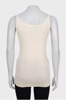 Silk T-shirt with brand logo