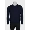 Men's blue wool and cashmere jumper