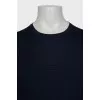 Men's blue wool and cashmere jumper