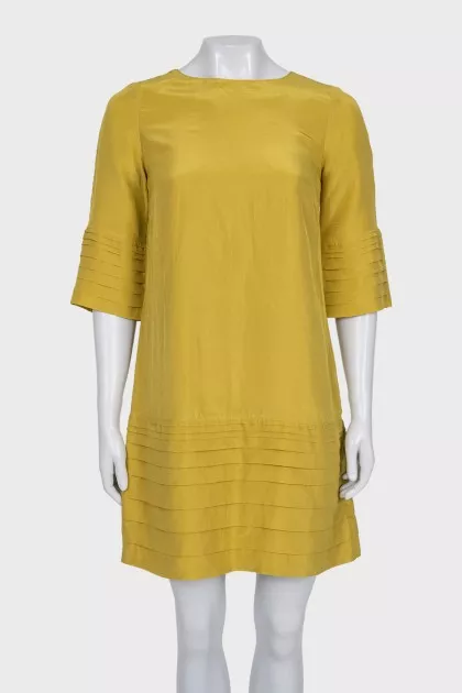 Green silk dress