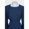 Blue dress with puff sleeves