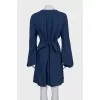 Blue dress with puff sleeves