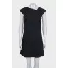 Wool dress with a shaped neckline