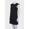 Wool dress with a shaped neckline