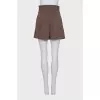 High-waisted pleated shorts