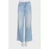 Light blue high-waisted wide-leg jeans