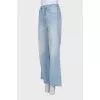 Light blue high-waisted wide-leg jeans