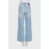 Light blue high-waisted wide-leg jeans