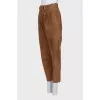 Brown trousers with a belt