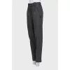 Gray wool and cashmere trousers