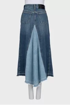 Distressed denim skirt