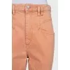 Orange straight-leg jeans