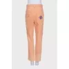 Orange straight-leg jeans