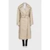 Beige wrap coat