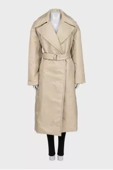 Beige wrap coat