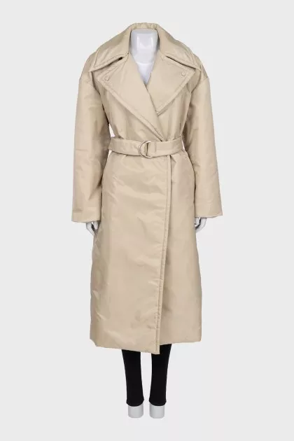 Beige wrap coat