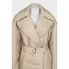 Beige wrap coat