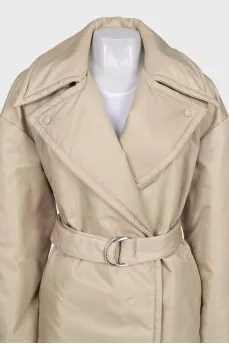 Beige wrap coat