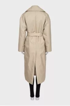 Beige wrap coat