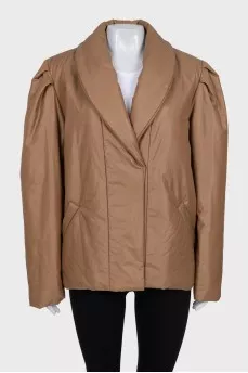 Brown straight-cut jacket with buttons