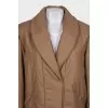 Brown straight-cut jacket with buttons