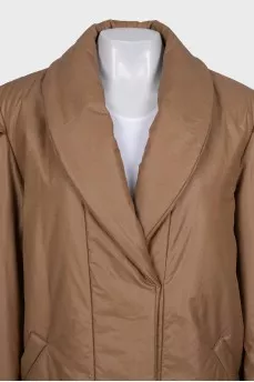 Brown straight-cut jacket with buttons