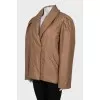Brown straight-cut jacket with buttons