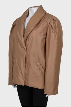Brown straight-cut jacket with buttons