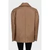 Brown straight-cut jacket with buttons