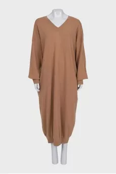 Brown wool dress