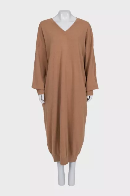Brown wool dress