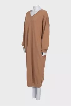 Brown wool dress