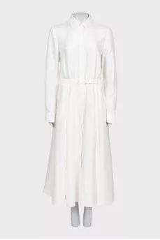 Silk maxi dress with lace elements