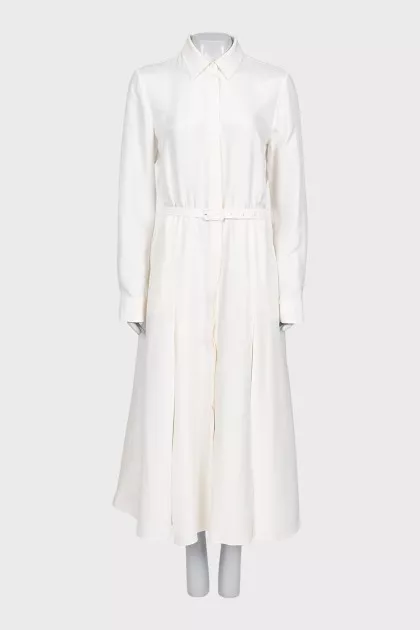 Silk maxi dress with lace elements