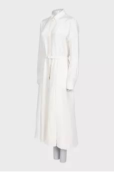 Silk maxi dress with lace elements