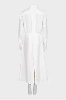 Silk maxi dress with lace elements