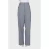 Gray suit with straight trousers