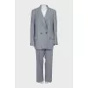 Gray suit with straight trousers