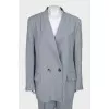 Gray suit with straight trousers