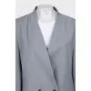 Gray suit with straight trousers