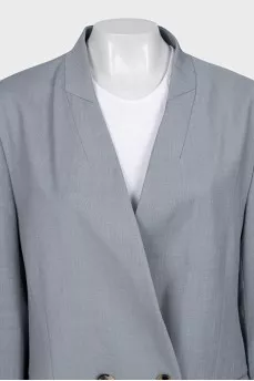 Gray suit with straight trousers