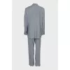 Gray suit with straight trousers