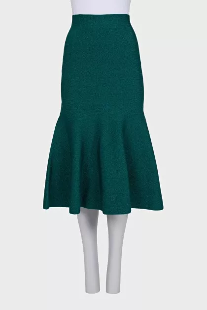 Flared skirt with shiny thread with tag
