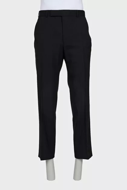 Men's straight-leg wool trousers