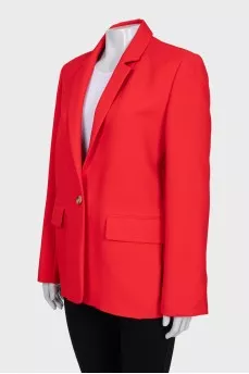Red button-down jacket