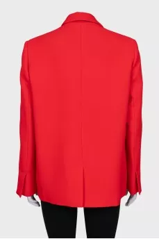 Red button-down jacket